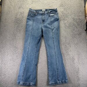 Kensie Vintage Luxe The Savannah Jeans Women 12 Blue Cotton Denim Flared Stretch